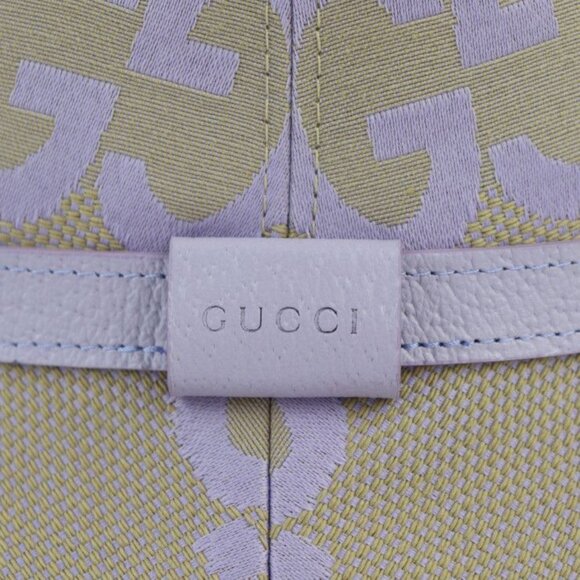 Gucci Bucket Hat Canvas Leather Beige Light Purple Jumbo GG Hat main image 8
